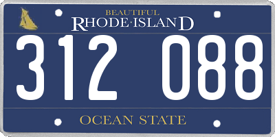 RI license plate 312088
