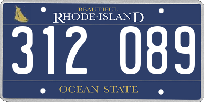 RI license plate 312089