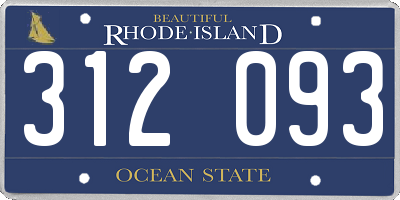 RI license plate 312093