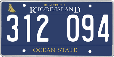 RI license plate 312094