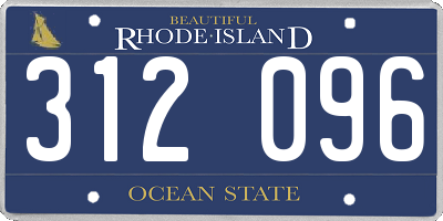 RI license plate 312096