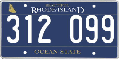 RI license plate 312099