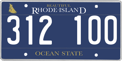 RI license plate 312100