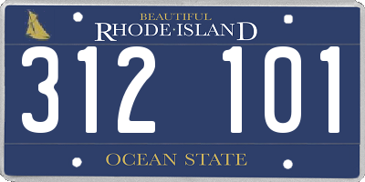 RI license plate 312101