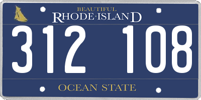 RI license plate 312108