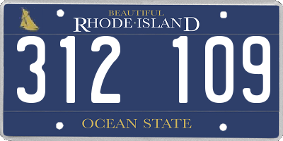 RI license plate 312109