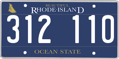 RI license plate 312110