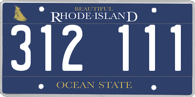 RI license plate 312111