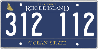 RI license plate 312112