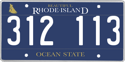 RI license plate 312113