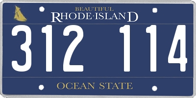 RI license plate 312114