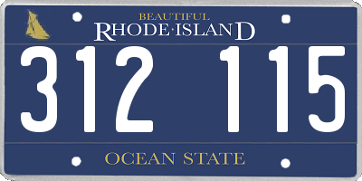 RI license plate 312115