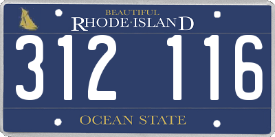 RI license plate 312116