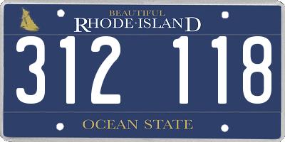RI license plate 312118