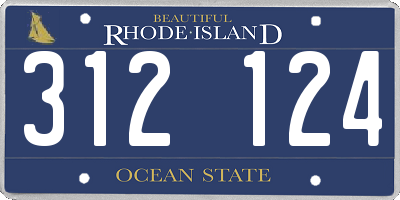 RI license plate 312124