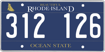 RI license plate 312126