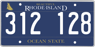 RI license plate 312128