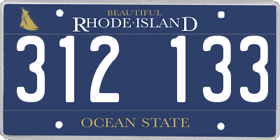 RI license plate 312133