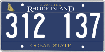 RI license plate 312137