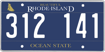 RI license plate 312141