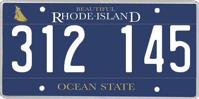 RI license plate 312145