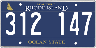 RI license plate 312147