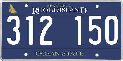 RI license plate 312150