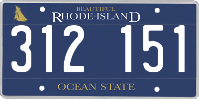 RI license plate 312151