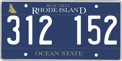 RI license plate 312152