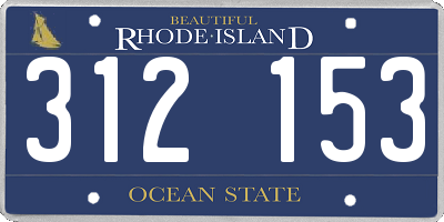 RI license plate 312153