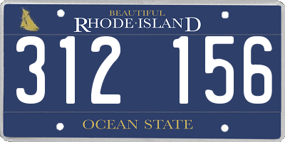 RI license plate 312156