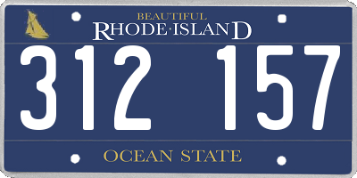 RI license plate 312157