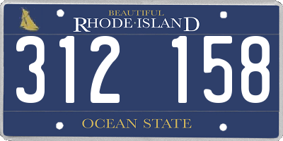 RI license plate 312158