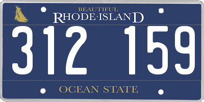 RI license plate 312159