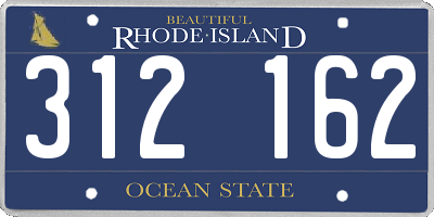 RI license plate 312162