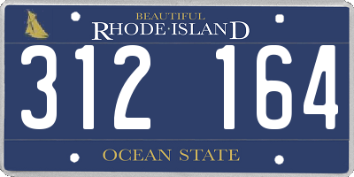 RI license plate 312164