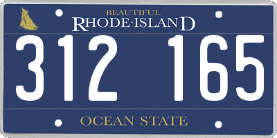 RI license plate 312165