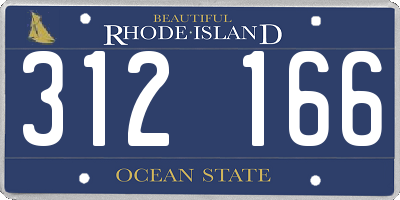 RI license plate 312166