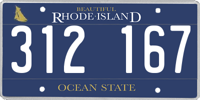 RI license plate 312167