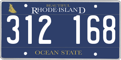 RI license plate 312168