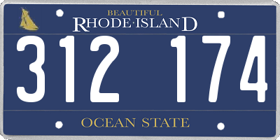 RI license plate 312174