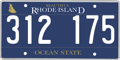 RI license plate 312175