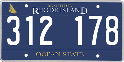 RI license plate 312178