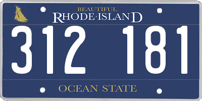 RI license plate 312181