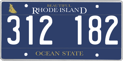 RI license plate 312182
