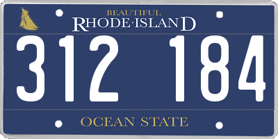 RI license plate 312184