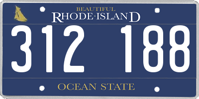 RI license plate 312188