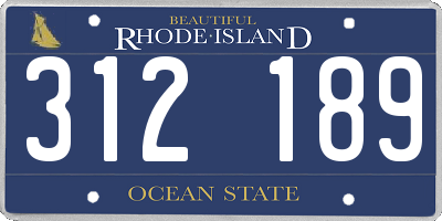 RI license plate 312189