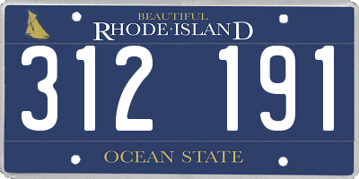 RI license plate 312191