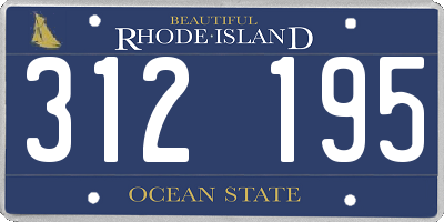 RI license plate 312195
